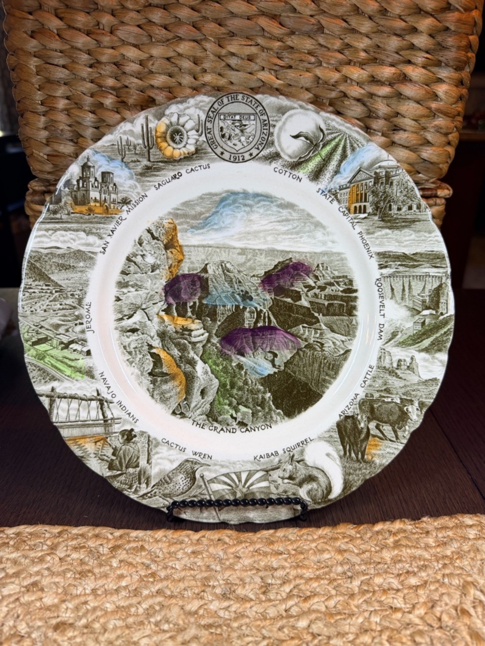 Johnson Brothers “The Arizona Plate” Colorful Ceramic Collector Plate